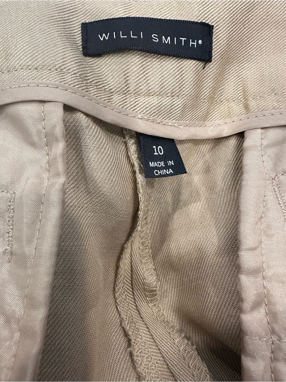 Willi Smith Beige High-Rise Tie-Waist Bermuda Shorts - Picture 2 of 3